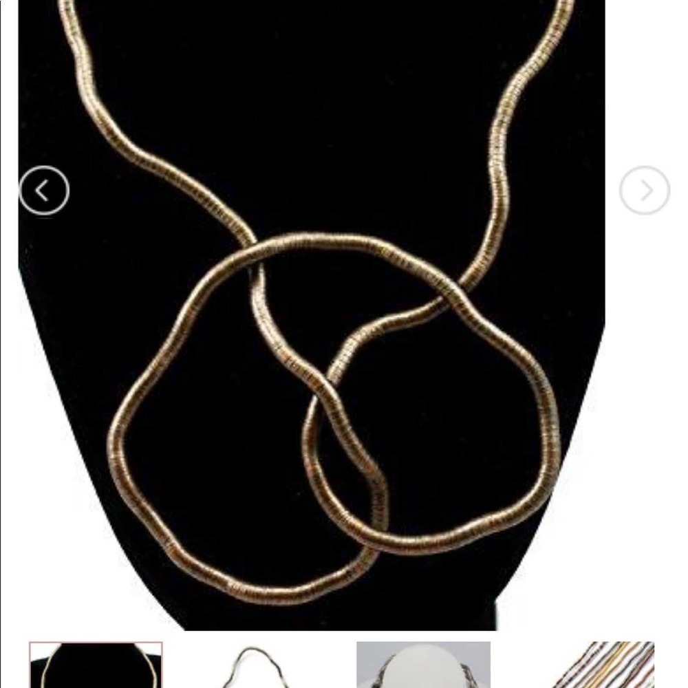Fun Twisted Snake Statement Necklace - Picture 3 of 7